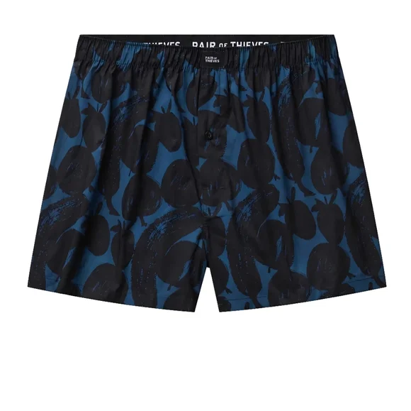 PAIR of THIEVES Woven Boxer 2-Pack Blue Black Size Small NWT S-2704 - Picture 5 of 7